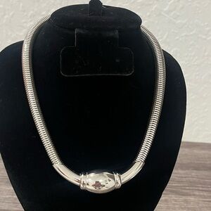 Monet Silver Snake Necklace